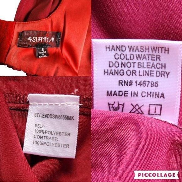 4SI3NNA Rust Burgundy CHAYANNE Color Block Sleeveless Mini Dress Sz S - Picture 12 of 12